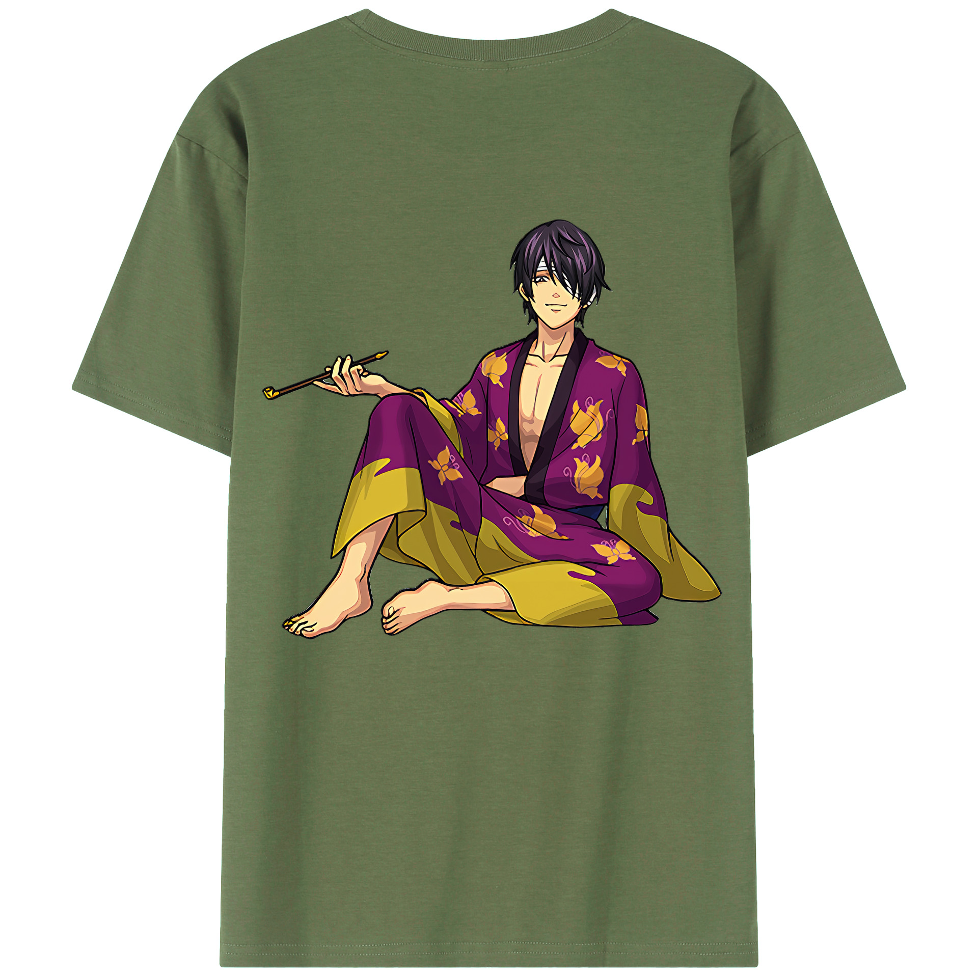 （画像用） ぎんたま 坂田銀時（さかたぎんとき） 神楽 志村新八（しむら しんぱち） GINTAMA Sakata Gintoki Kagura Shimura Shinpachi 綿100％ メンズ半袖Tシャツ（バックプリント） 通気性